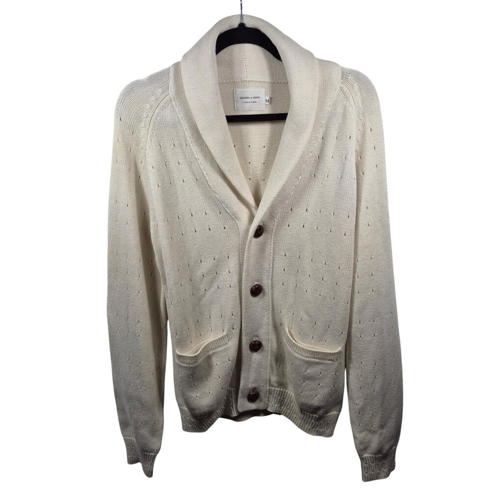 Shades of Grey Micah Cohen Sweater Mens M Cardigan V Neck Pockets Wool Blend